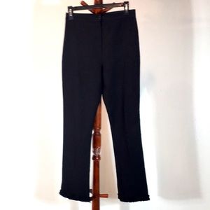 Paris, Milan, London Black Pants with Ruffled Hem!